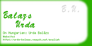 balazs urda business card